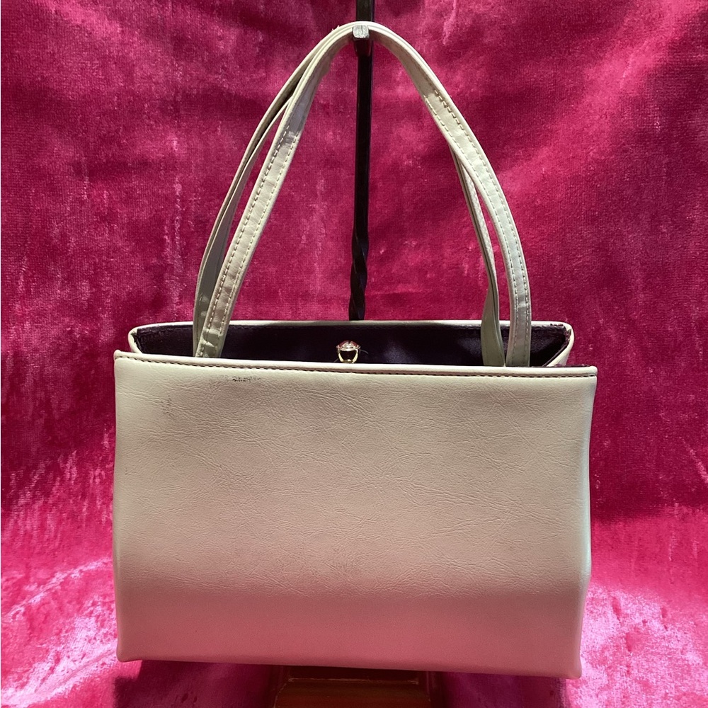 Vintage 1950’s mini Tote Square Top Handle Leather Bag
